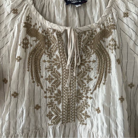 Vintage Johnny Was Workshop Embroidered tan Women's Top Sz xl - Picture 3 of 16